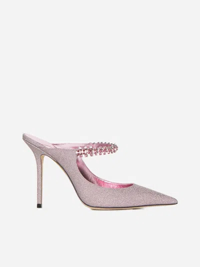 Jimmy Choo <hr Id="null"/> Bing Crystals Fabric Mules In Rose Pink