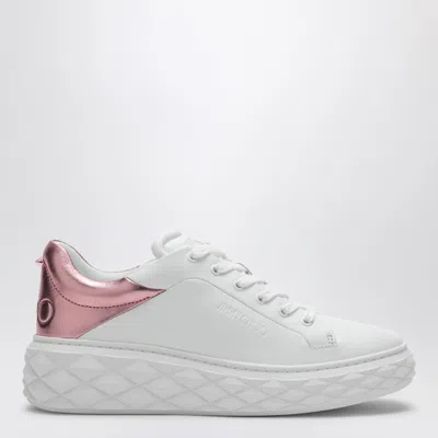 Jimmy Choo Diamond Maxi Metallic-effect Sneakers In White