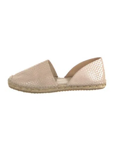 Pre-owned Jimmy Choo Embossed Leather Animal Print Espadrilles In Neutrals