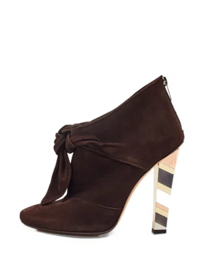 Pre-owned Jimmy Choo Erica Suede Ankle Boots In Brown