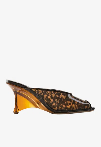 Jimmy Choo Glace 80 Tortoiseshell Wedge Sandals In Multi