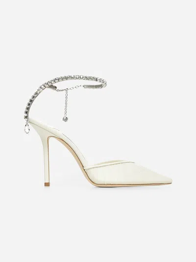 Jimmy Choo Ivory Saeda 100 Pumps