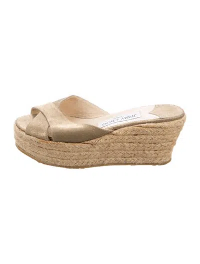 Pre-owned Jimmy Choo Leather Espadrilles In Brown/neutrals