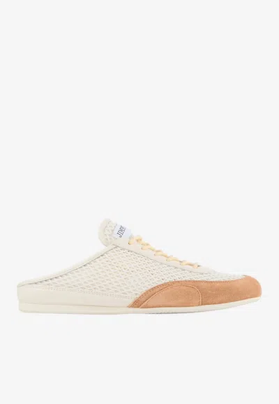 Jimmy Choo Sunny Mule Leather And Diamond Mesh Mule Sneakers In Multi