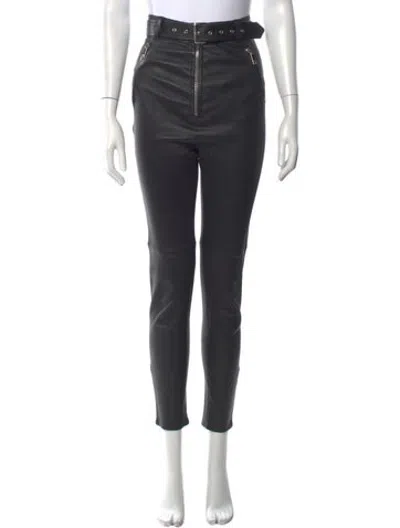 Pre-owned Jitrois Lambskin Skinny Leg Pants In Black