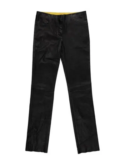 Pre-owned Jitrois Lambskin Straight Leg Pants In Grey