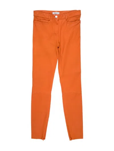 Pre-owned Jitrois Lambskin Straight Leg Pants In Orange