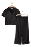 Jj Basics Satin Pajamas In Black