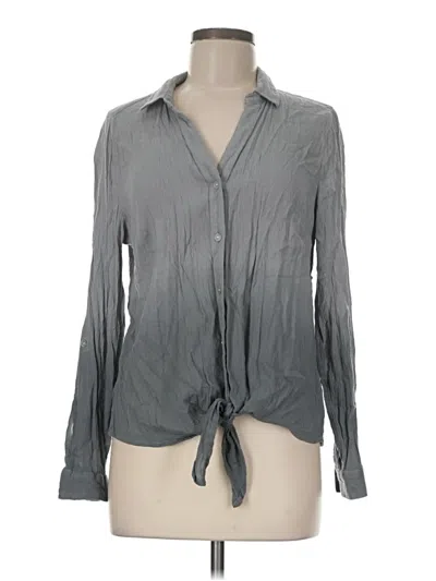 Pre-owned Jjill Long Sleeve Blouse In Gray