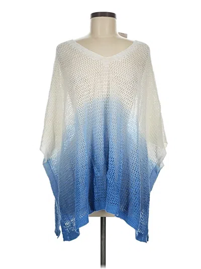 Pre-owned Jjill Poncho In Blue