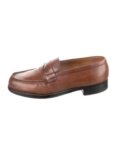 Pre-owned Jm Weston Leather Loafers In Brown