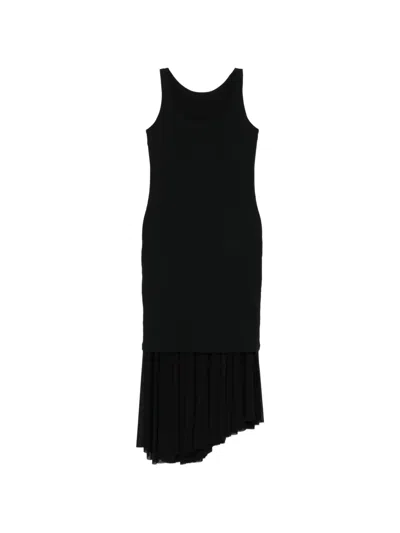 Jnby Asymmetric-hem Dress In Black