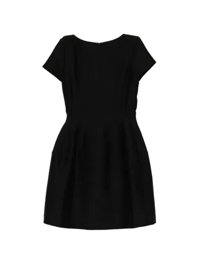 Jnby Boat-neck Mini Dress In Black