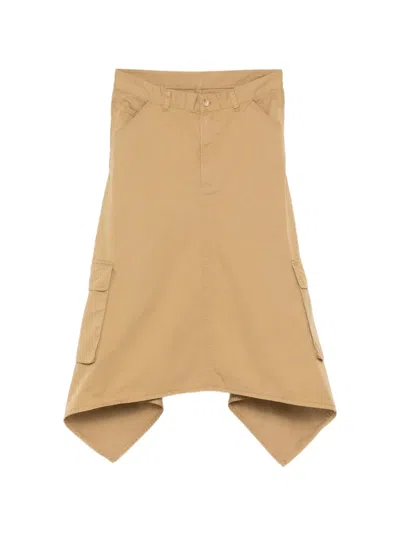 Jnby Deconstructed Midi Skirt In Brown