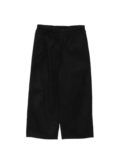 Jnby Elastic Waist Wide-leg Trousers In Black