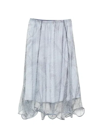 Jnby Paisley-print Midi Skirt In Silver