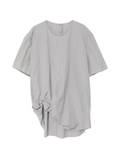 Jnby Pinstripe Blouse In Gray