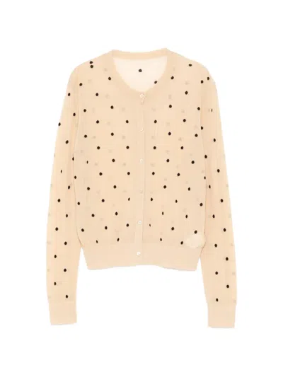 Jnby Polka Dot Cropped Cardigan In Multi