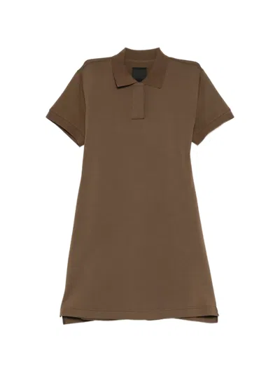 Jnby Polo-collar Mini Dress In Brown