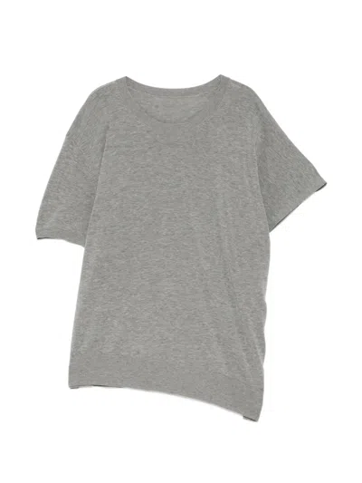 Jnby Short-sleeve Knit Top In Gray