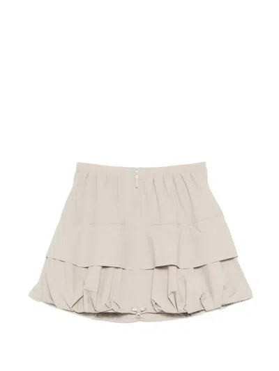 Jnby Tiered Mini Skirt In Neutral