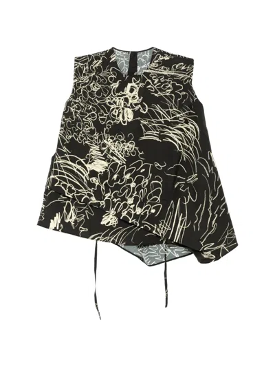 Jnby Waist-defining Floral Top In Multi