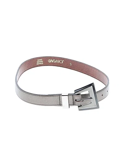 Pre-owned Joan & David Leather Belt In Silver