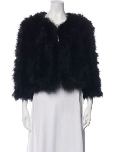 Pre-owned Jocelyn Faux Fur Jacket In Black