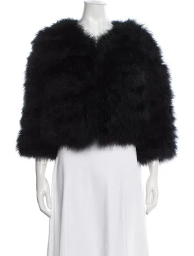 Pre-owned Jocelyn Fur Faux Fur Jacket In Black
