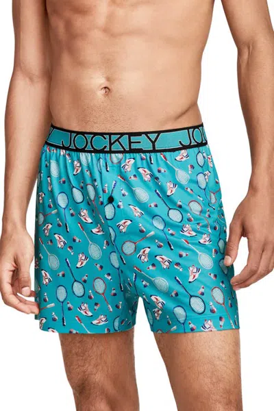 Jockey Active Microfiber 4.5" Boxer In Blue