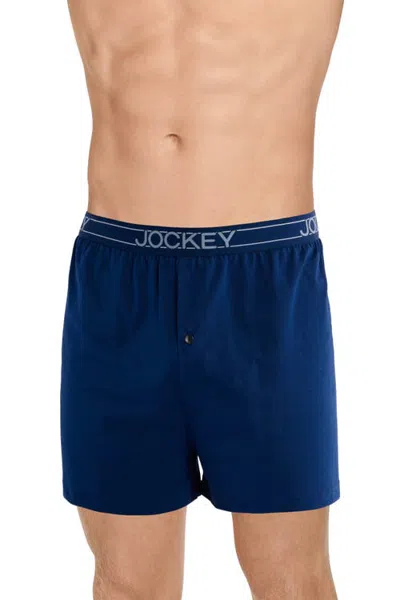 Jockey Activeblend Knit 3" Boxer In Blue