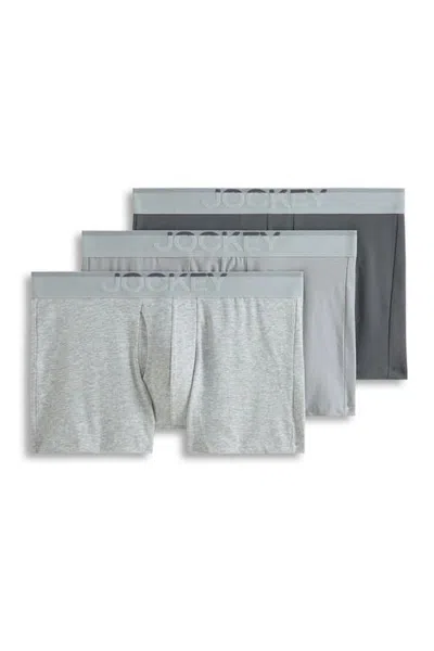 Jockey Cotton Stretch 3" Trunk In Gray