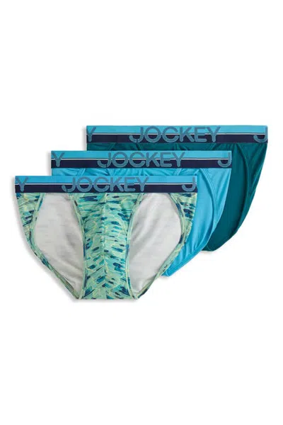 Jockey Mens Infinite Cool Microfiber Stretch String Bikini In Blue