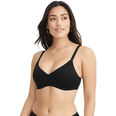 Jockey Smooth & Sleek Microfiber Full Coverage Wirefree T-shirt Bra In Black