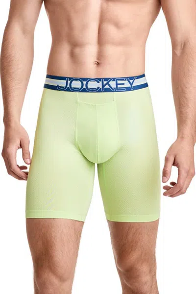 Jockey Stability Pouch Microfiber 9" Long Leg Boxer Brief In Green