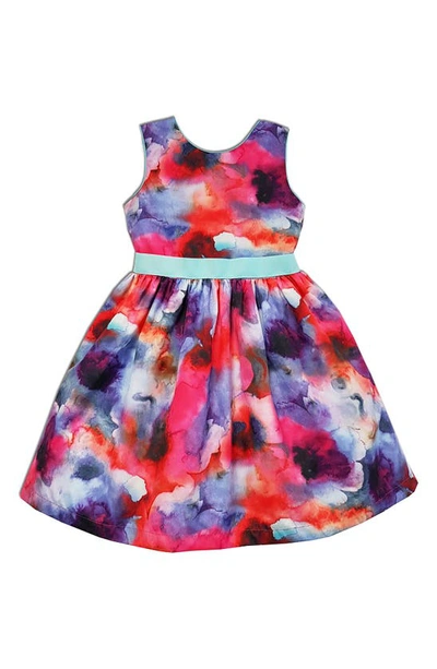 Joe-ella Babies' Cloud Print Sleeveless Dress In Multi