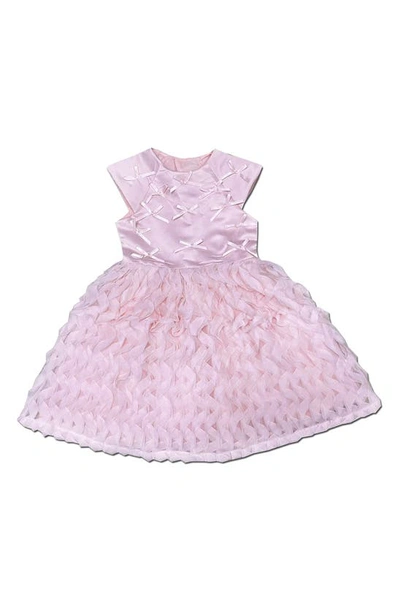 Joe-ella Kids' Bow Textured Dress In Pink