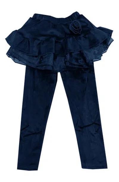 Joe-ella Kids' Velour Skirted Leggings In Brown