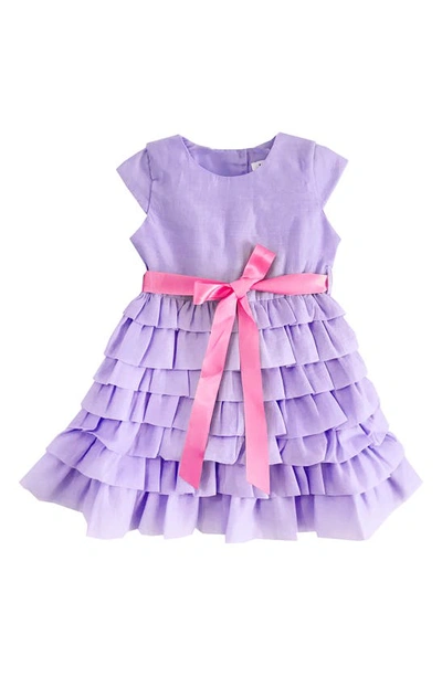 Joe-ella Babies' Tiered Organza Dress In Purple