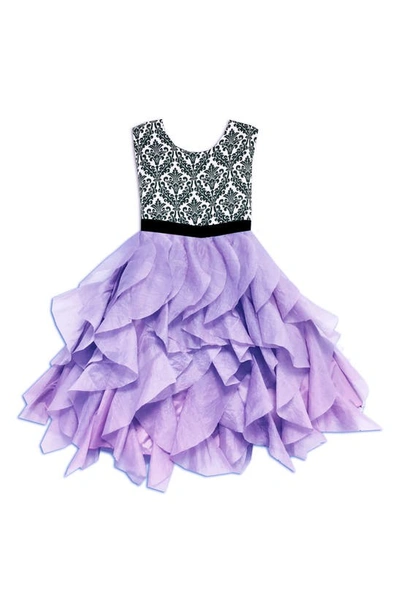 Joe-ella Kids' Tiered Organza Dress In Purple