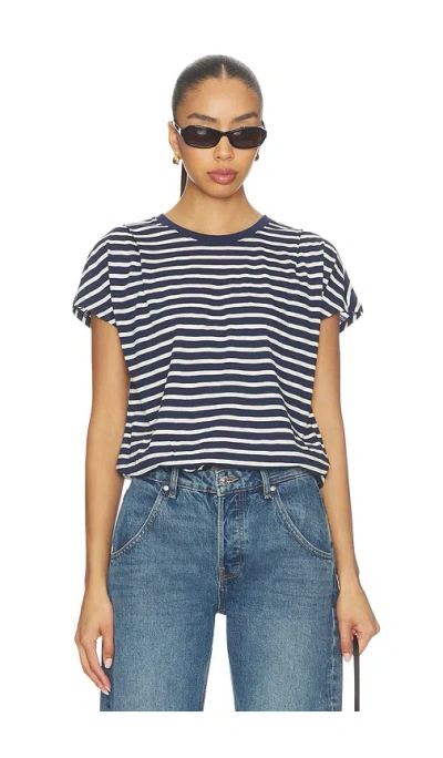 Joe's Jeans The Bubble Tee Shirt In Navy & Ecru Stripe