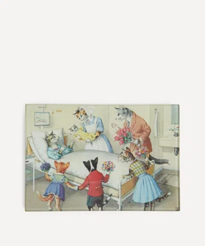John Derian Congratulations Cat Rectangle Tray In Multi