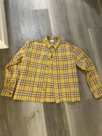 Pre-owned John Elliott Hemi Oversized Shirt Dune Check Large In Yellow