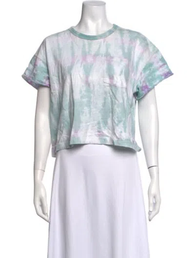 Pre-owned John Elliott Tie-dye Print Crew Neck T-shirt In Green