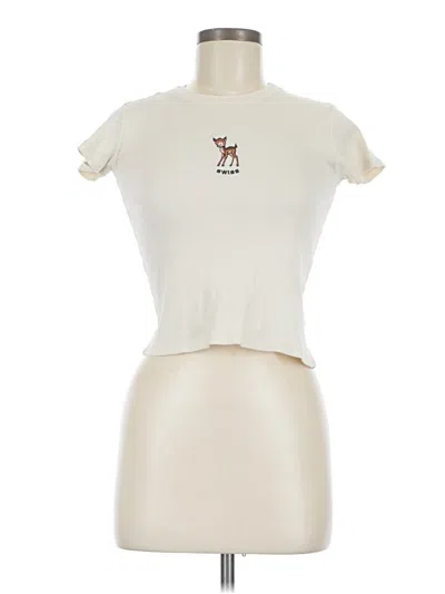 Pre-owned John Galt Short Sleeve Turtleneck In Ivory