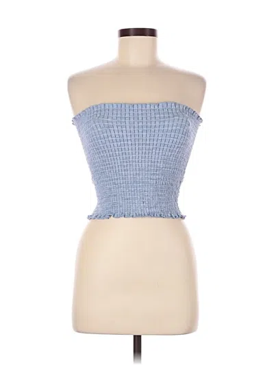 Pre-owned John Galt Sleeveless Top Blue Strapless Neckline Tops