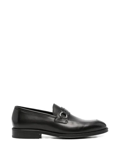 John Harrison Leather Loafers In Black