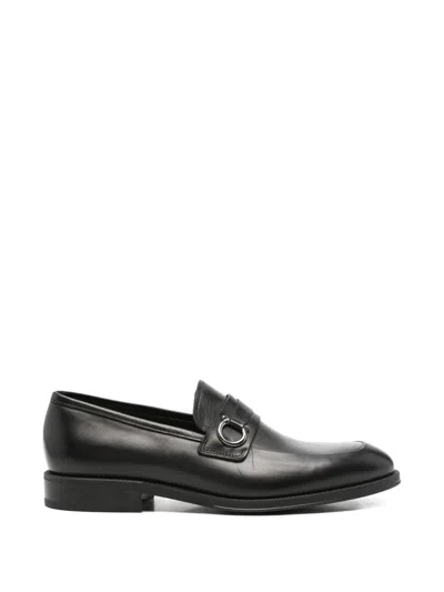 John Harrison Leather Loafers In Black