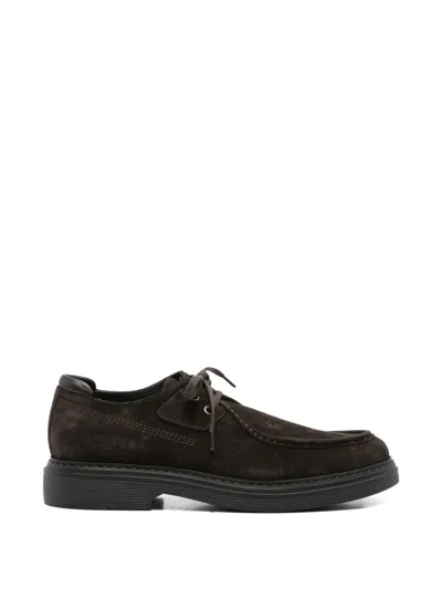 John Harrison Suede Derby Shoes In Brown