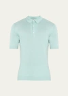 John Smedley Adrian Fine-knit Polo Shirt In Mint